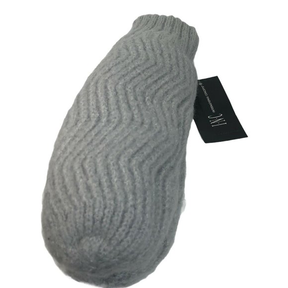 Grey Knitted Mittens Chevron-Knit One Size NWT Christmas Gift Free Shipping - Picture 2 of 6